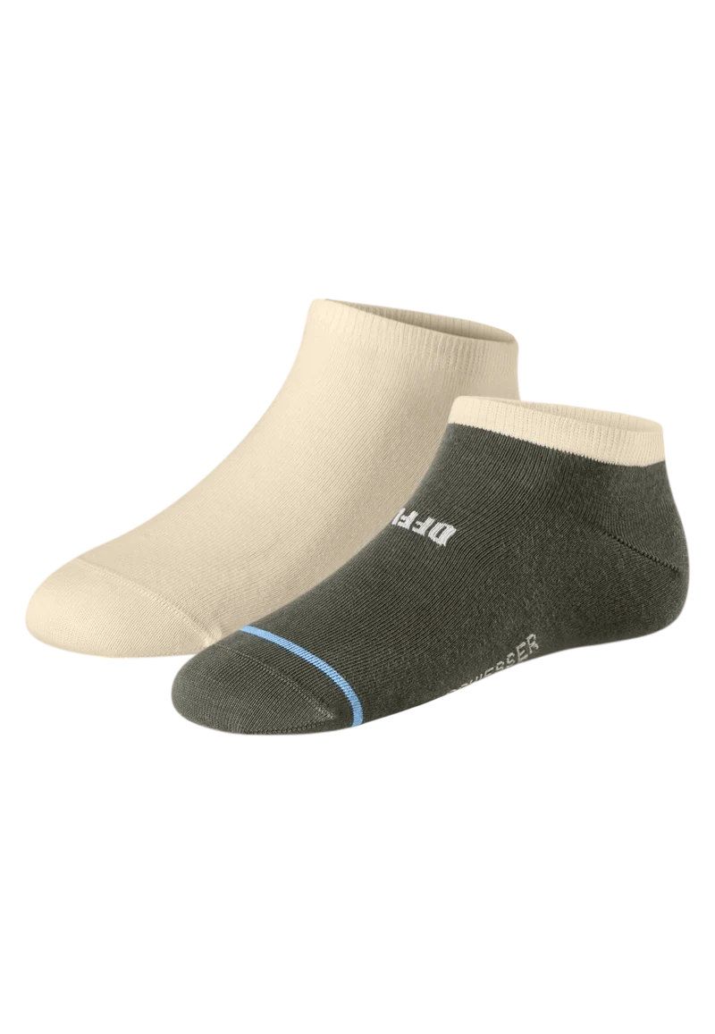 Sneakersocken Herren 2er-Pack Grün/Off-White - Fashion