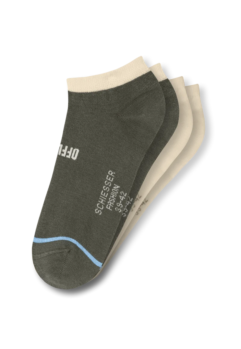 Sneakersocken Herren 2er-Pack Grün/Off-White - Fashion