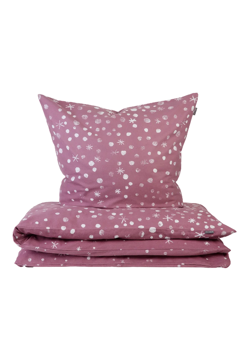 Bettwäscheset 2-teilig Pink gemustert - Feinbiber