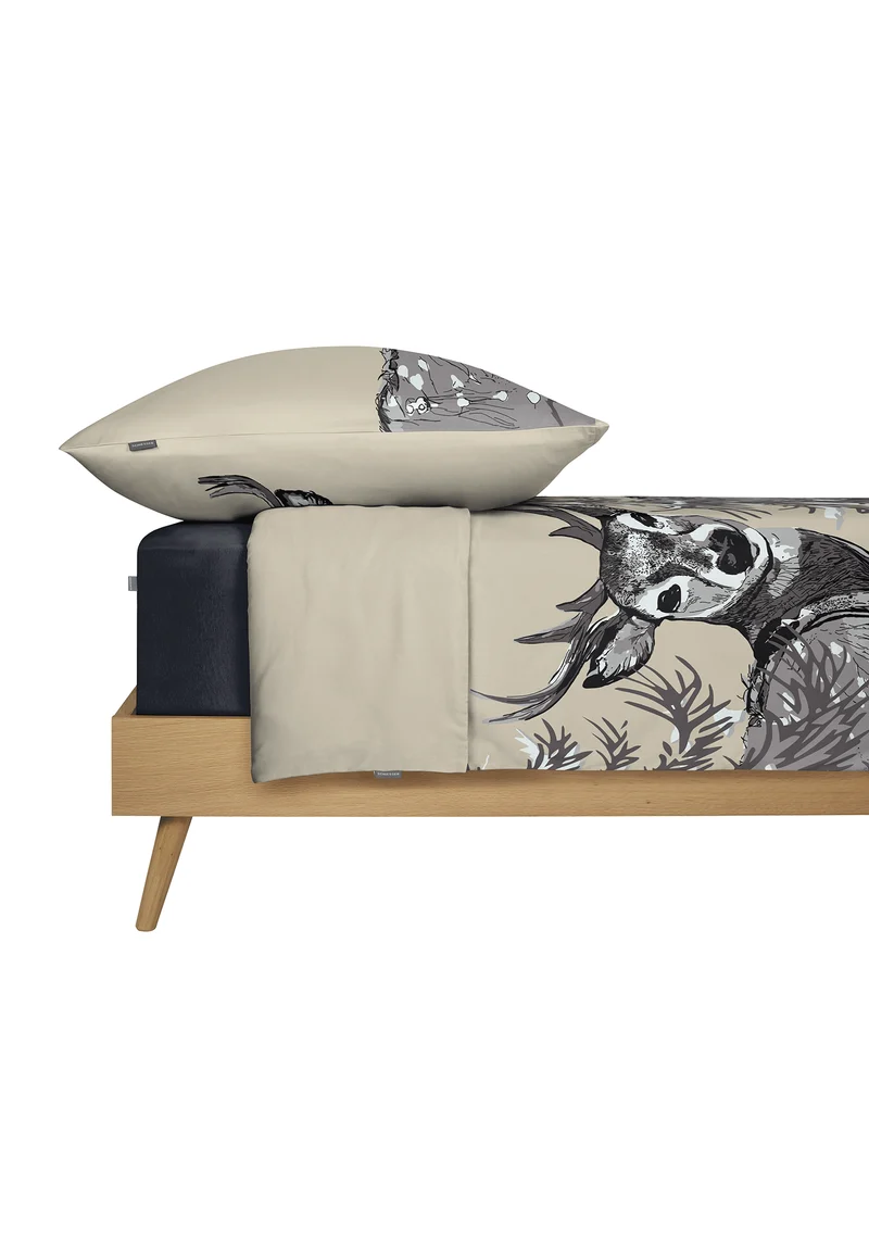 Bettwäscheset 2-teilig Beige/Grau gemustert - SCHIESSER Home