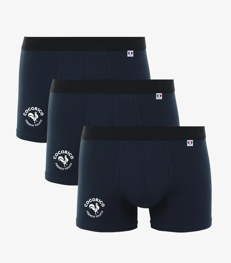 Boxer Homme Marine x3 - Pack Coq Français