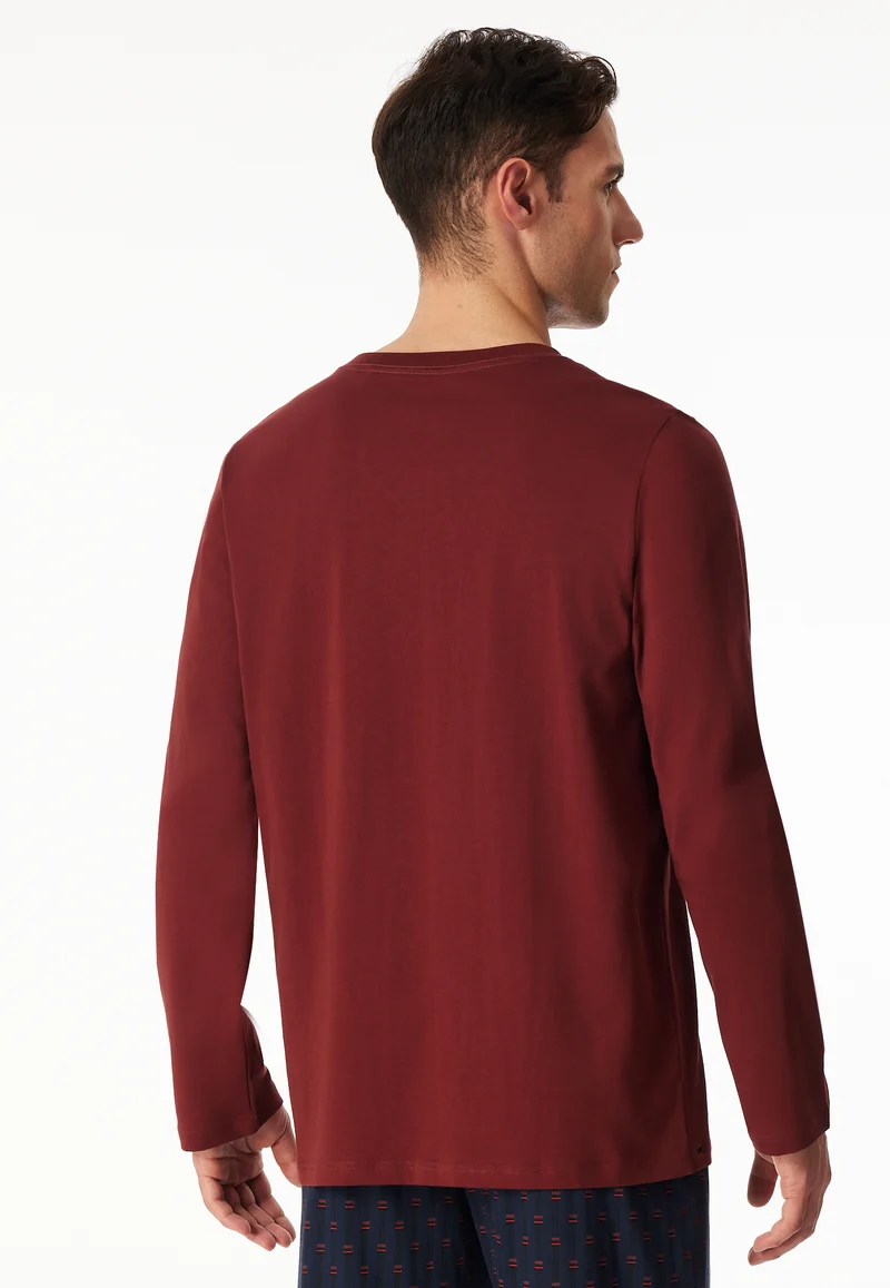 Shirt V-Ausschnitt Bordeaux - Mix+Relax