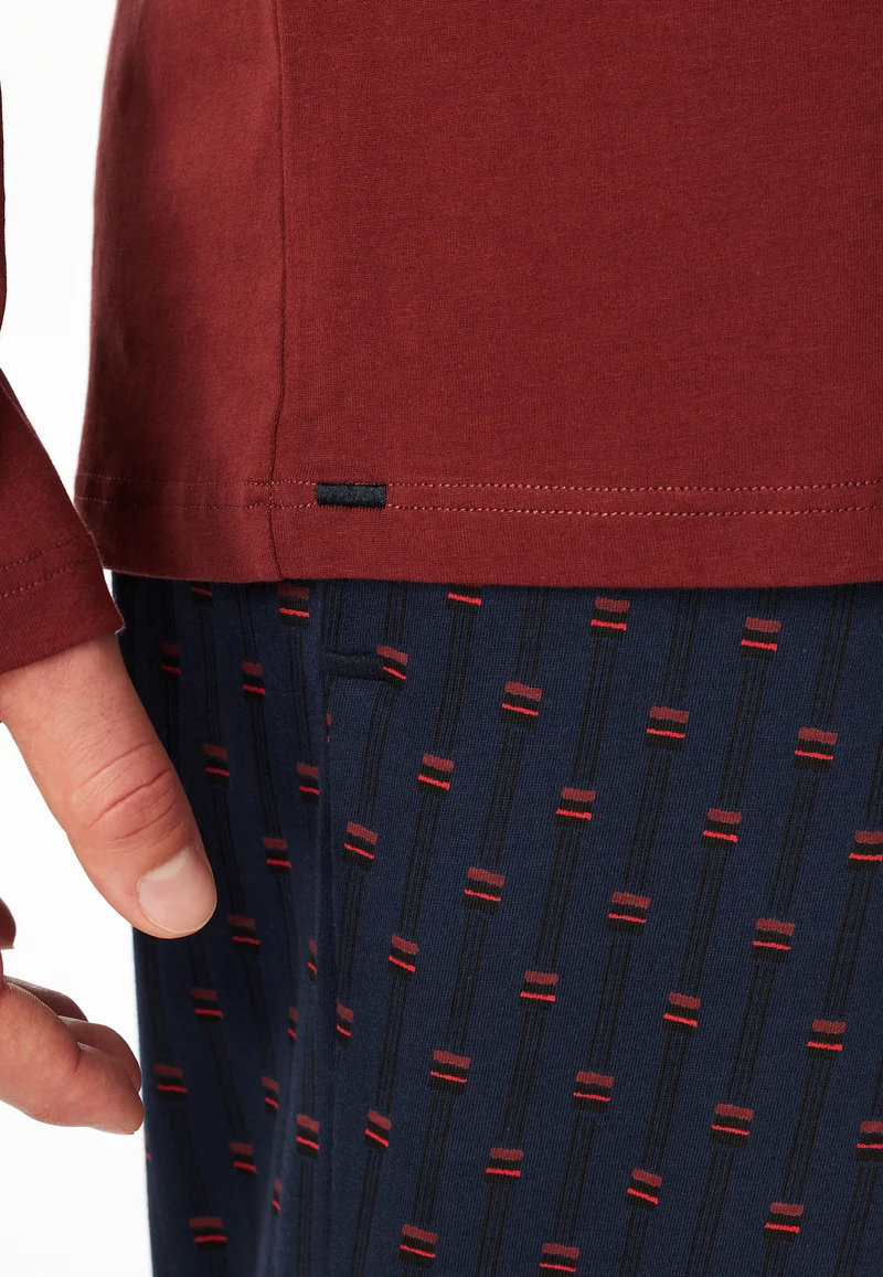 Shirt V-Ausschnitt Bordeaux - Mix+Relax