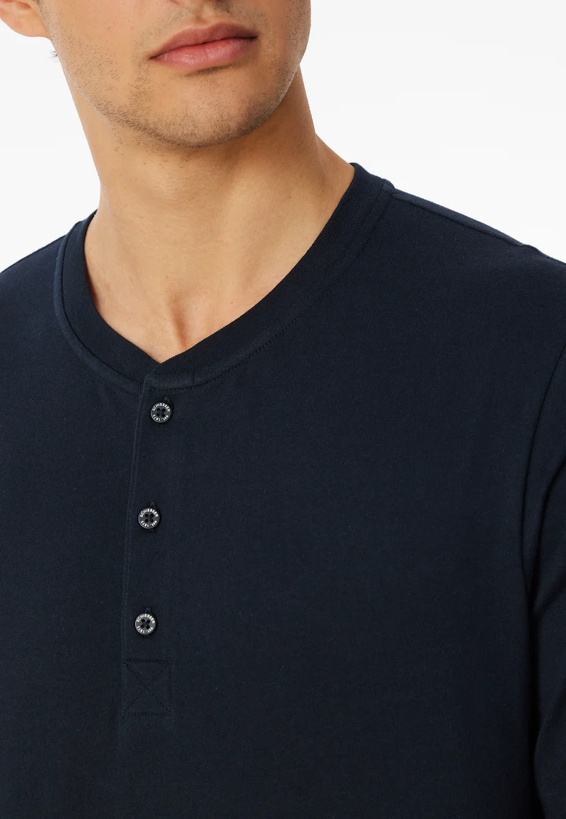 Shirt mit Knopfleiste Dunkelblau - Mix+Relax