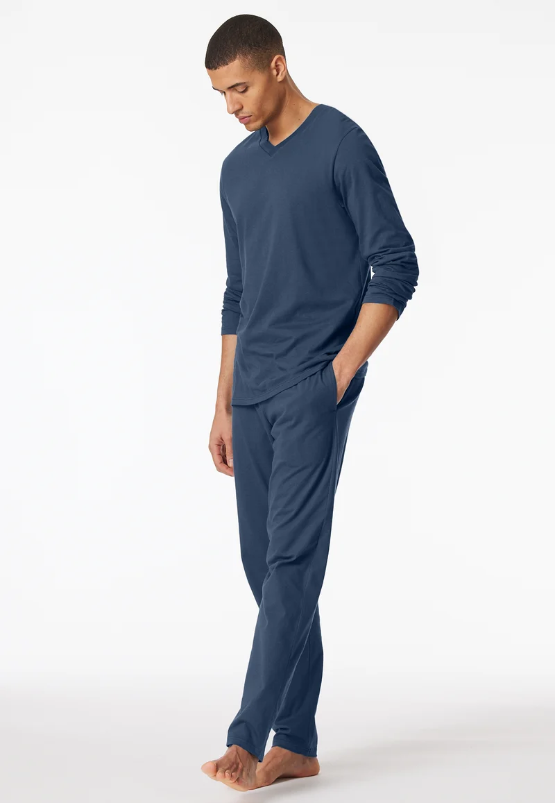 Shirt V-Ausschnitt Blau - Mix+Relax