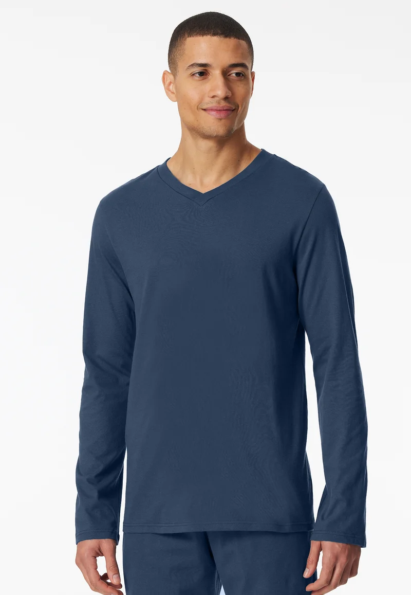 Shirt V-Ausschnitt Blau - Mix+Relax