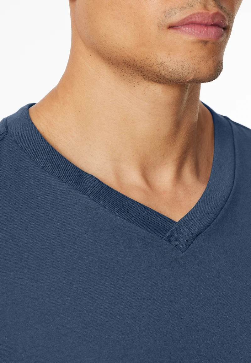 Shirt V-Ausschnitt Blau - Mix+Relax