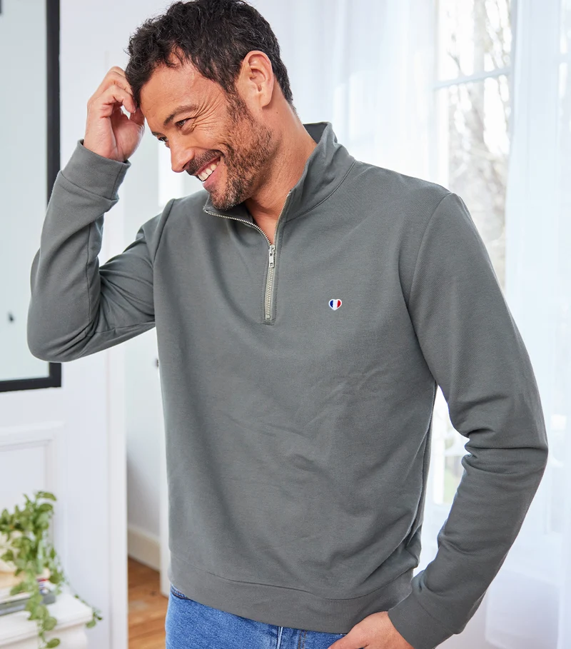 Sweat Camionneur Homme Sauge - Iconique