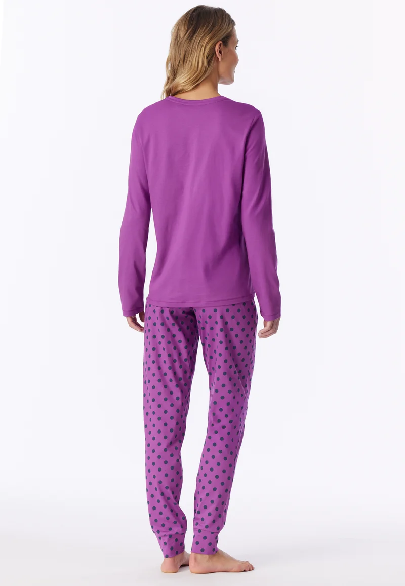 Schlafanzug mit Bündchen Lila gemustert - Casual Essentials