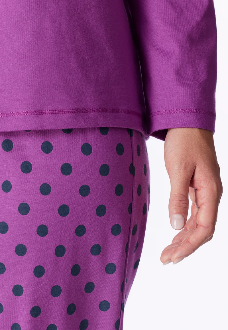 Schlafanzug mit Bündchen Lila gemustert - Casual Essentials