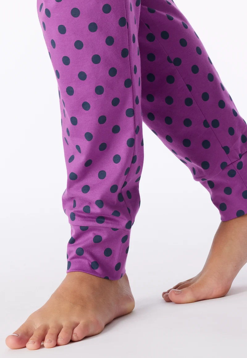 Schlafanzug mit Bündchen Lila gemustert - Casual Essentials