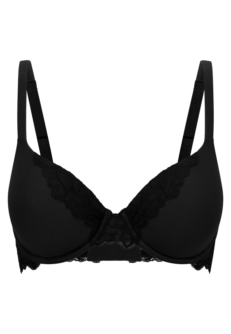 Bügel-BH mit Spitze Schwarz - Unique Cotton