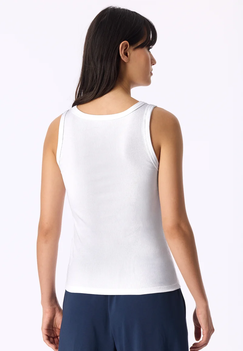Tank Top Doppelripp Weiss - Mix+Relax