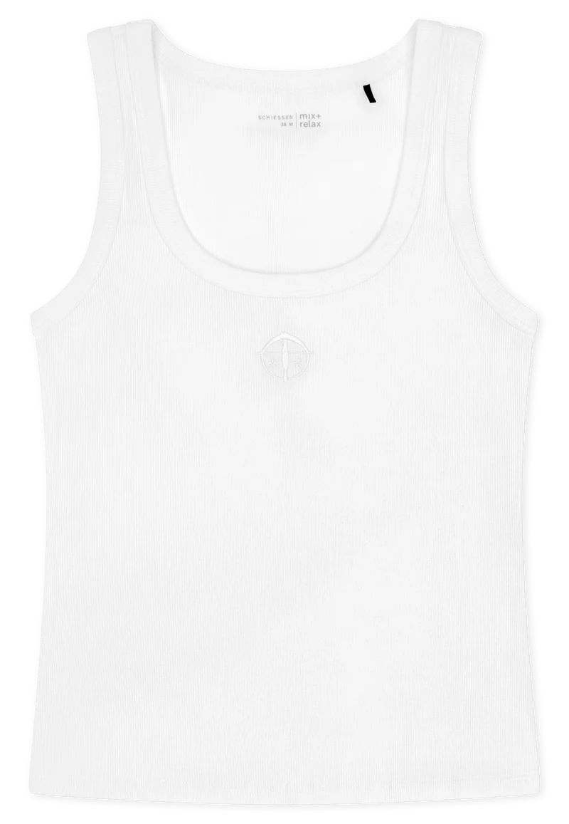 Tank Top Doppelripp Weiss - Mix+Relax