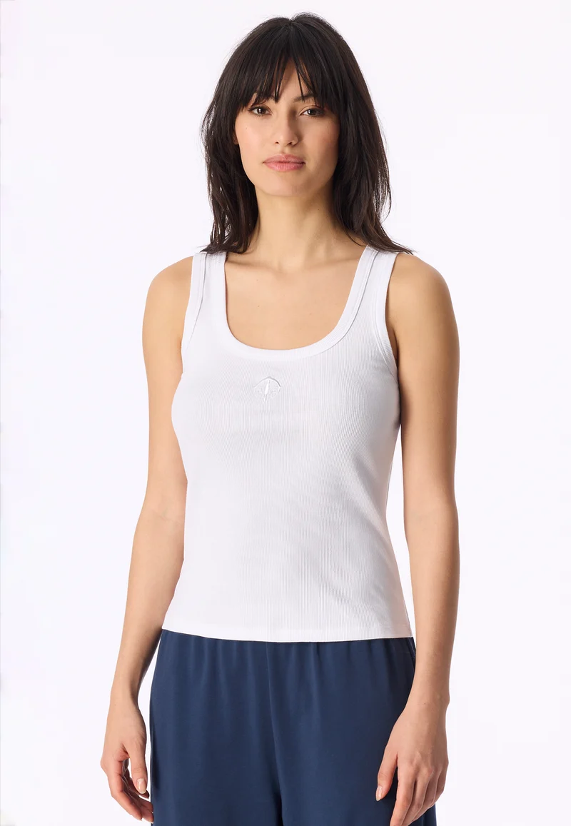 Tank Top Doppelripp Weiss - Mix+Relax