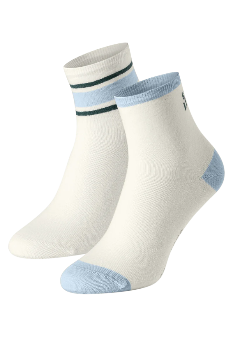 Socken Damen 2er-Pack Weiss/Blau - Fashion