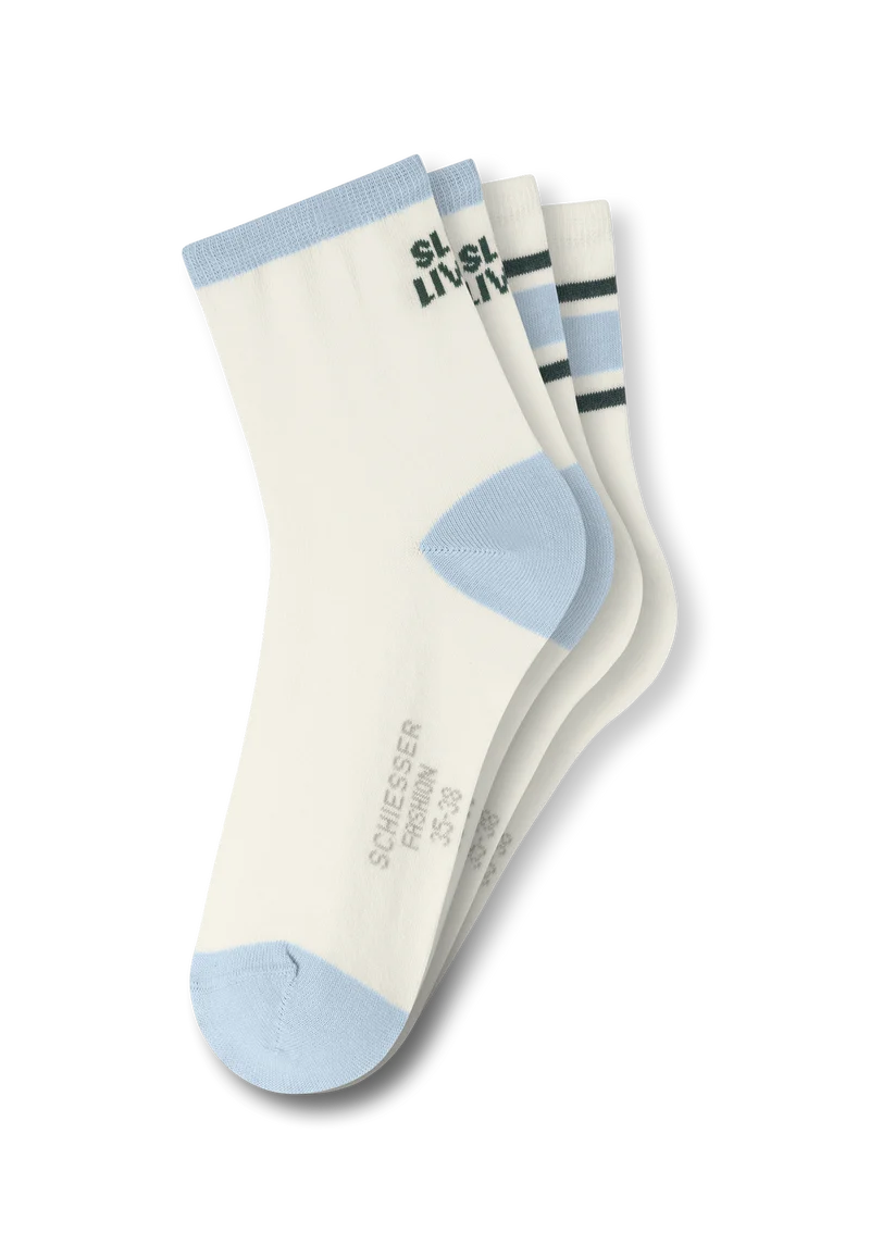 Socken Damen 2er-Pack Weiss/Blau - Fashion