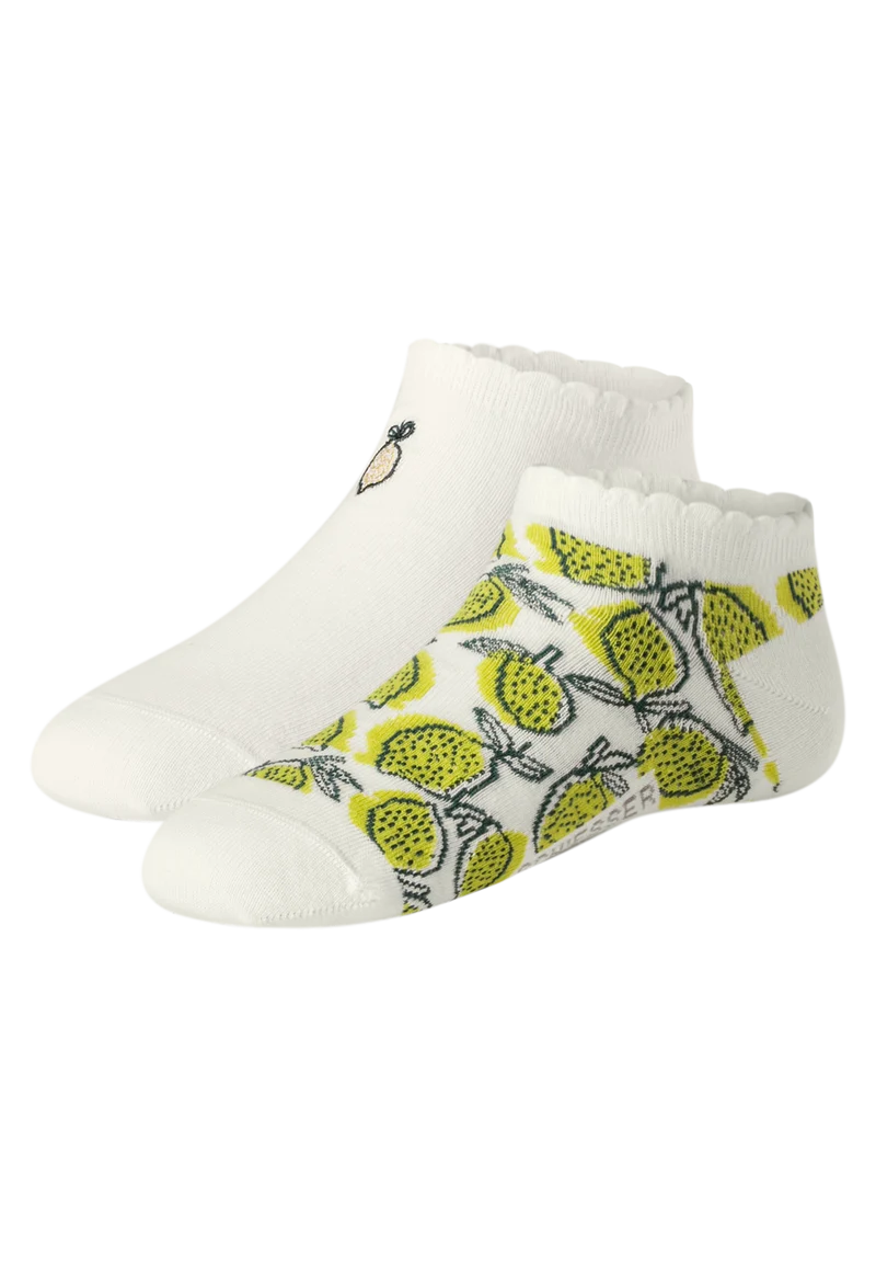 Sneakersocken Damen 2er-Pack Weiss/Grün - Fashion