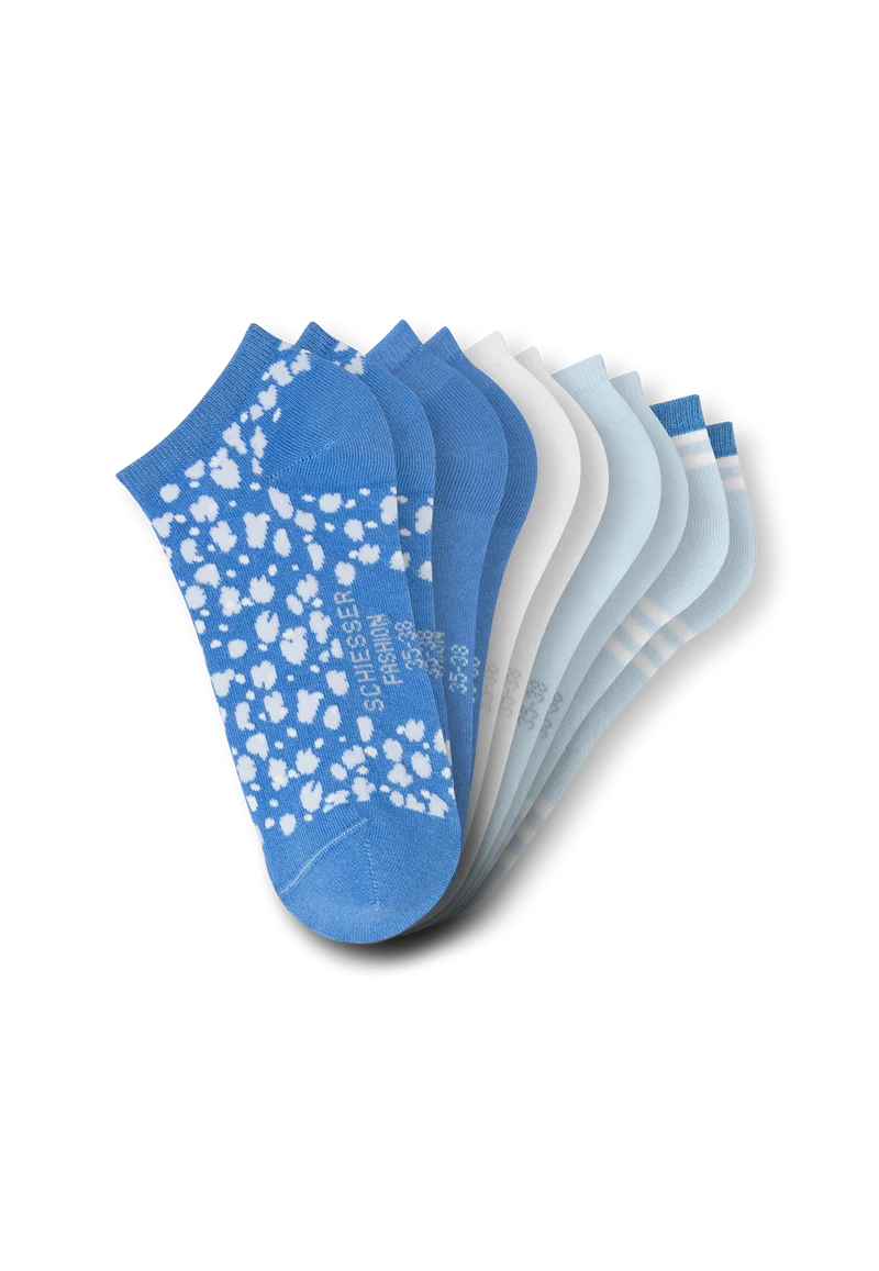 Sneakersocken Damen 5er-Pack Blau/Weiss - Fashion