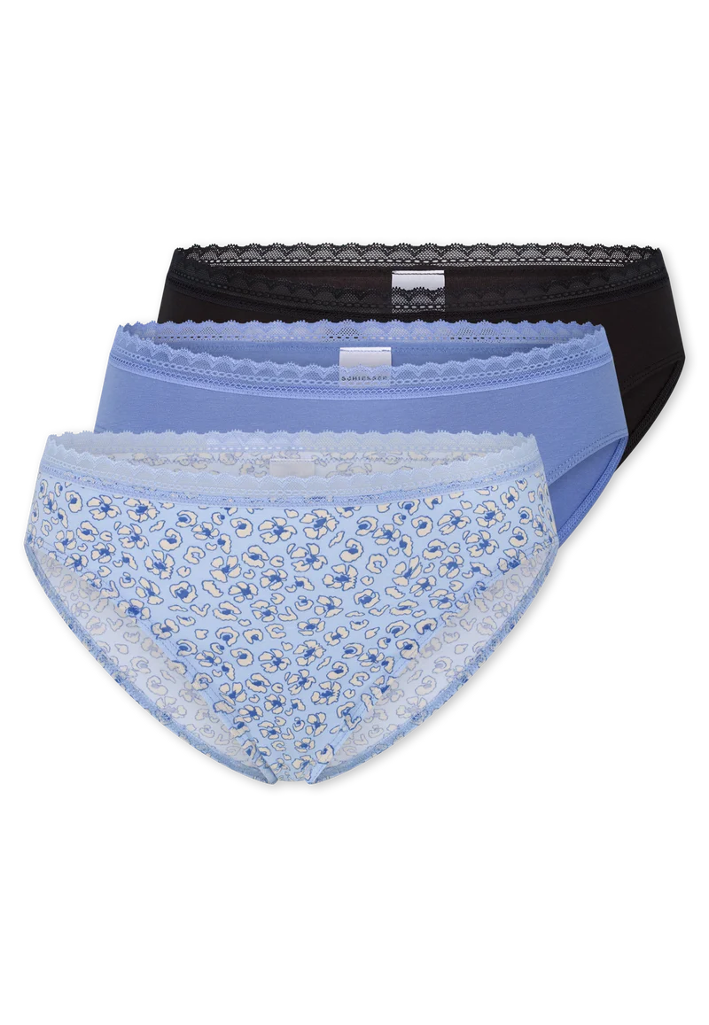 Slip mit Spitze 3er-Pack Blau/Schwarz - Modern Multipacks