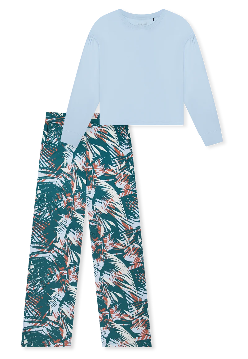 Schlafanzug Blau gemustert - Modern Nightwear