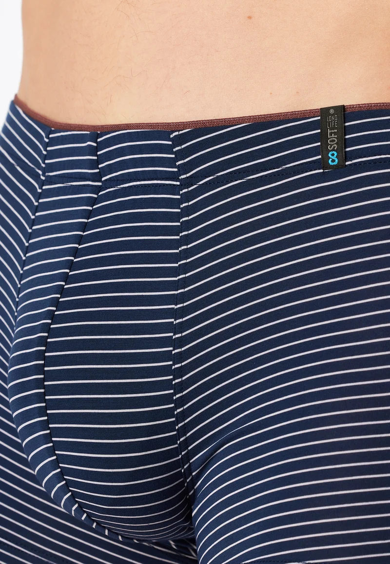 Enge Boxershorts Dunkelblau gestreift - Long Life Soft