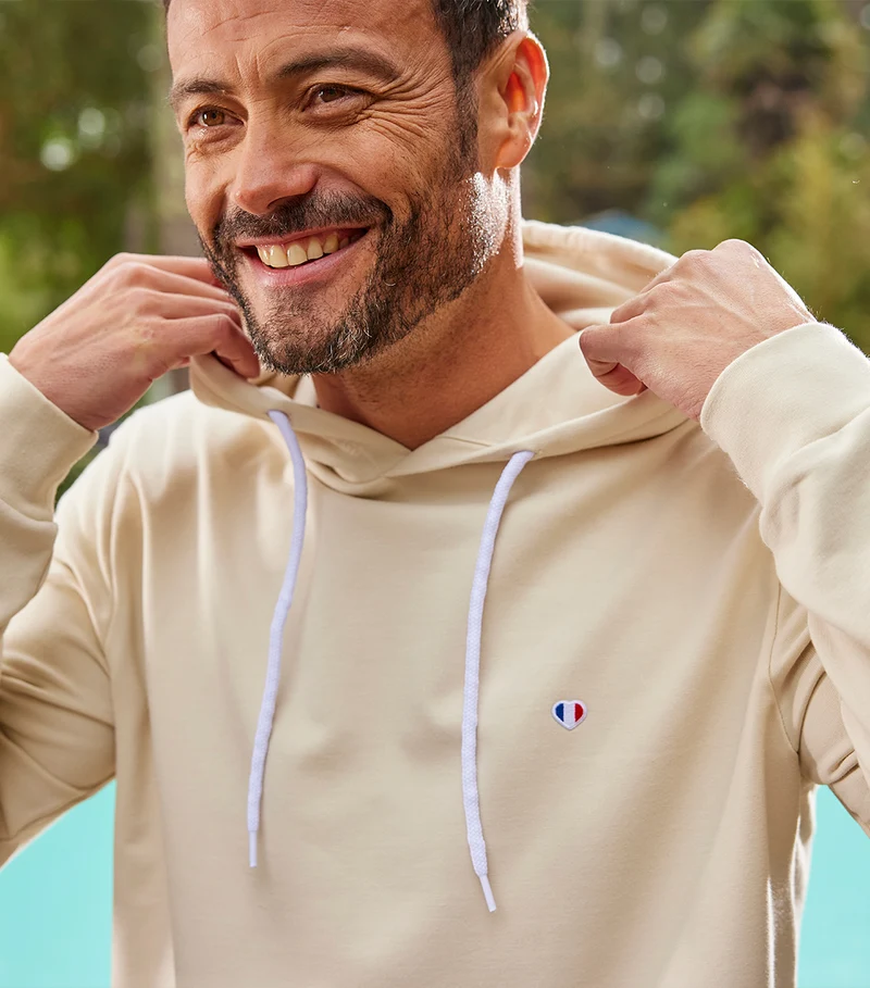 Sweat à capuche Homme Sable - Iconique