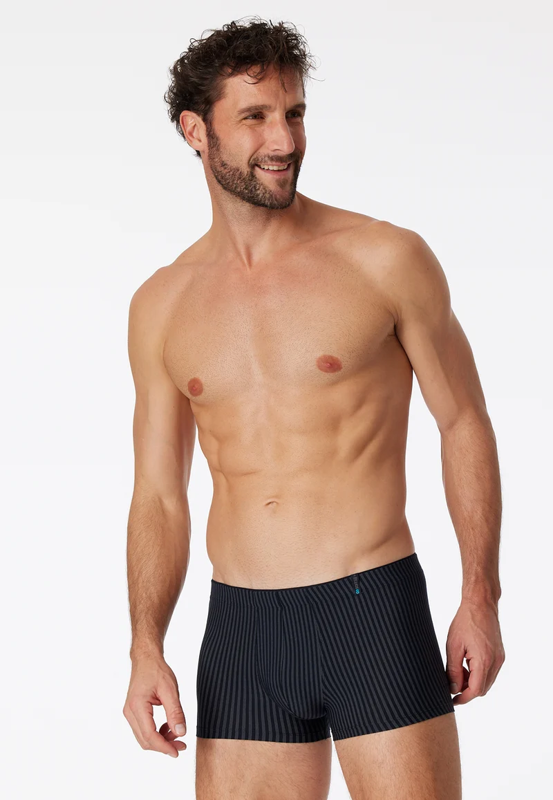 Enge Boxershorts Schwarz gestreift - Long Life Soft