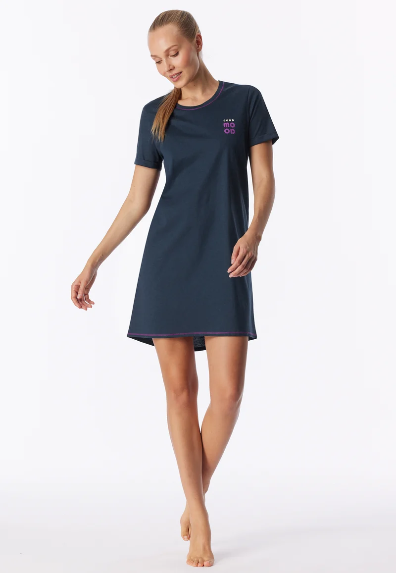 Nachthemd kurzarm Dunkelblau - Casual Essentials