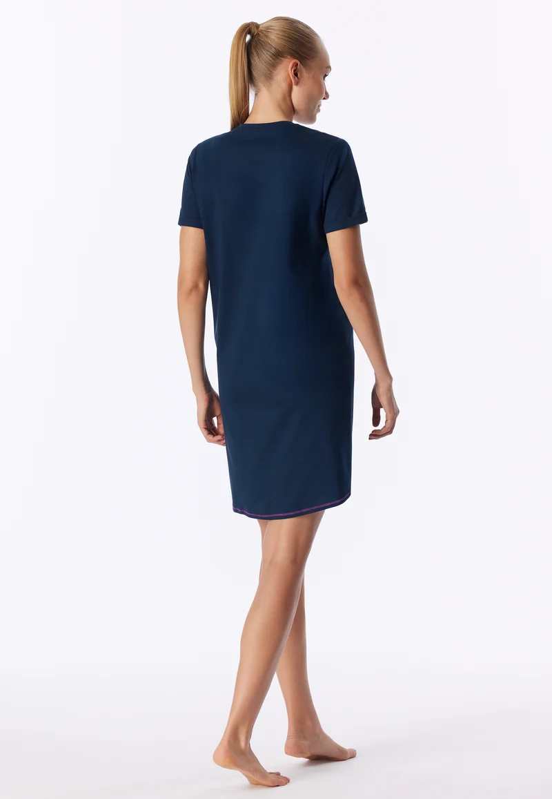 Nachthemd kurzarm Dunkelblau - Casual Essentials