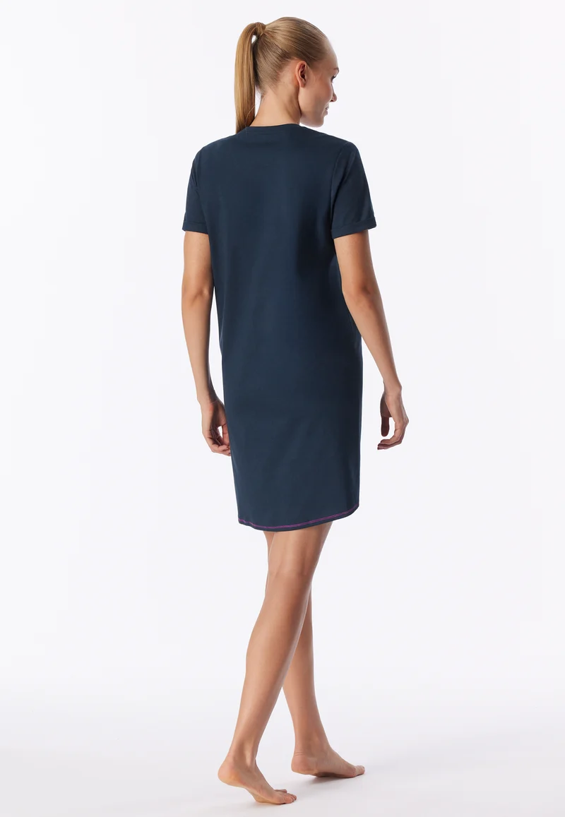 Nachthemd kurzarm Dunkelblau - Casual Essentials