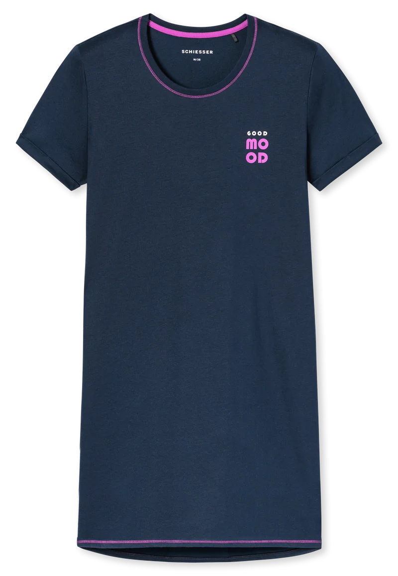 Nachthemd kurzarm Dunkelblau - Casual Essentials