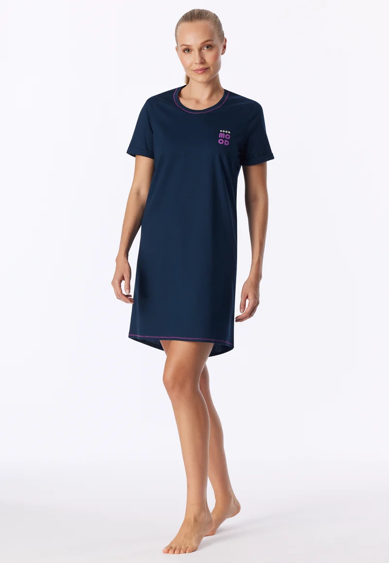 Nachthemd kurzarm Dunkelblau - Casual Essentials