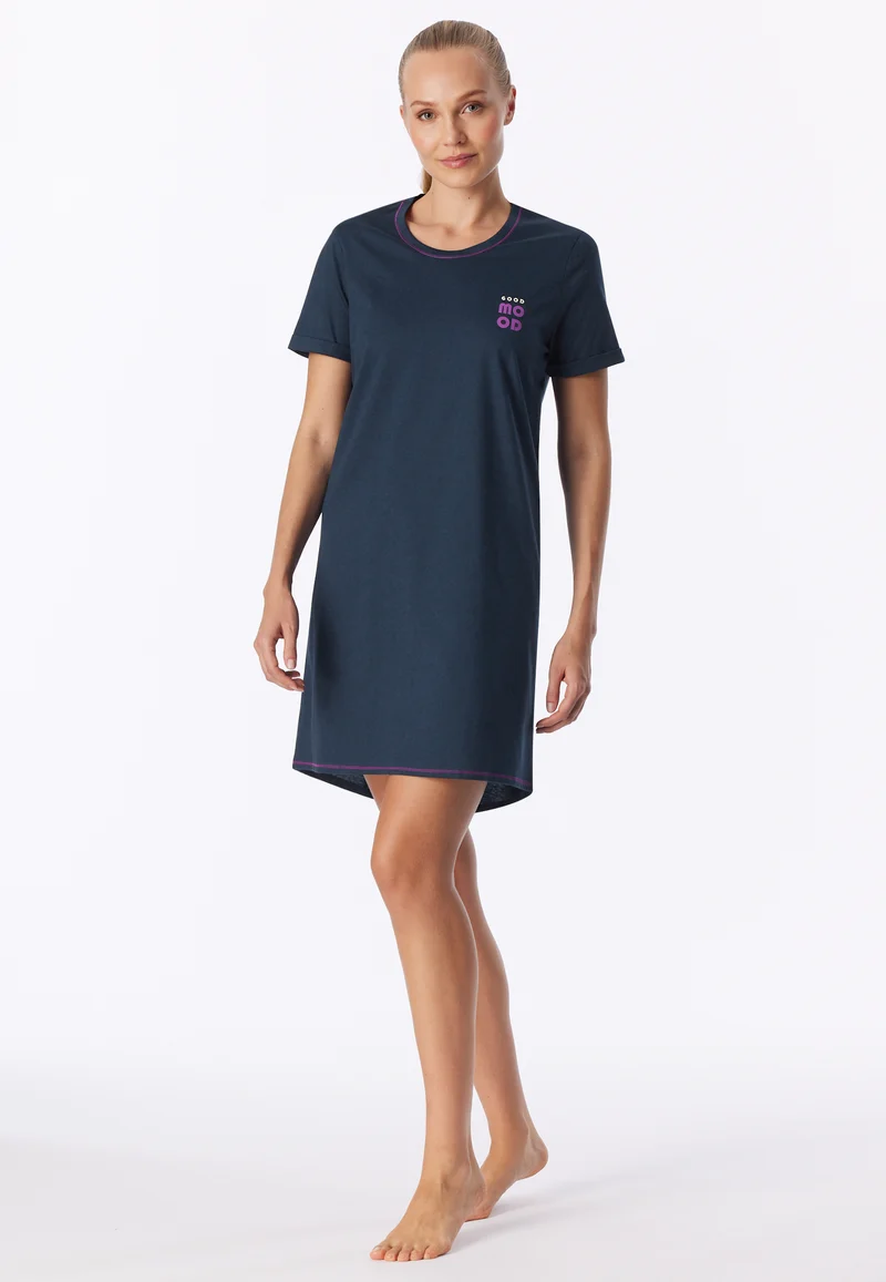 Nachthemd kurzarm Dunkelblau - Casual Essentials