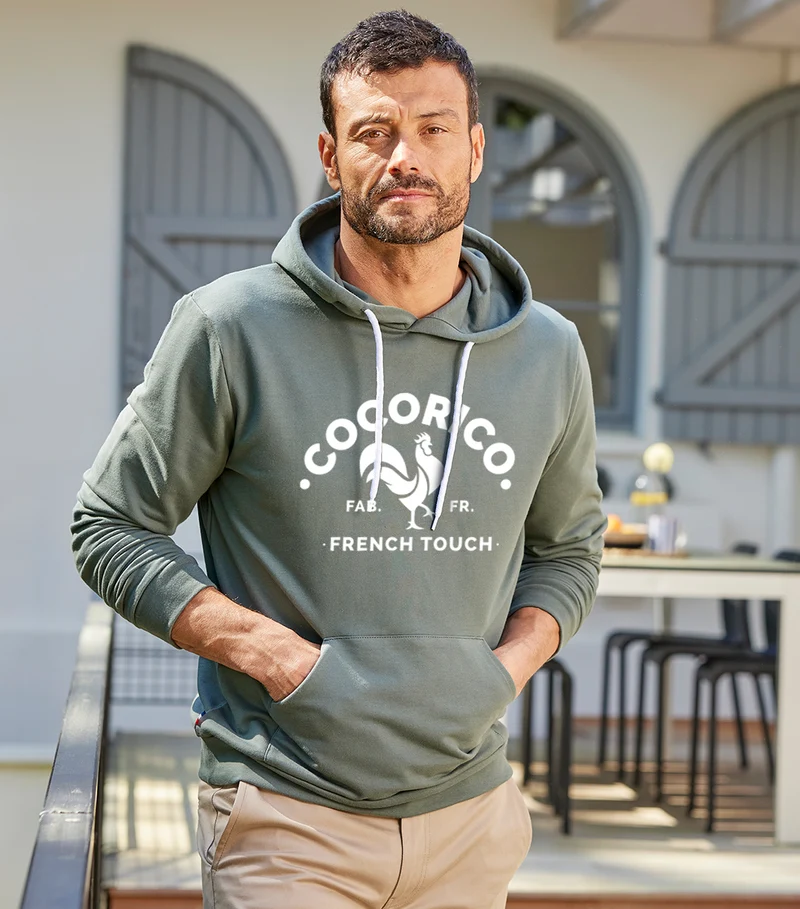 Sweat à capuche Homme Sauge - Coq Francais