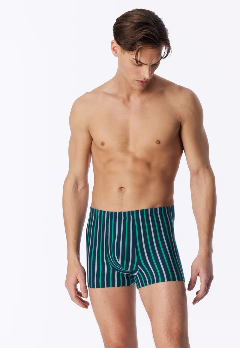Enge Boxershorts Grün/Blau gestreift - 95/5