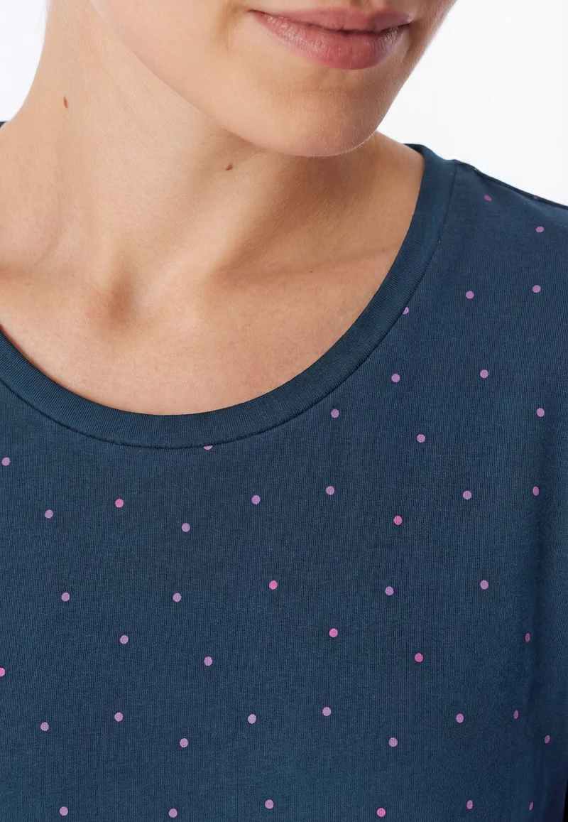 Nachthemd langarm Dunkelblau gemustert - Casual Essentials
