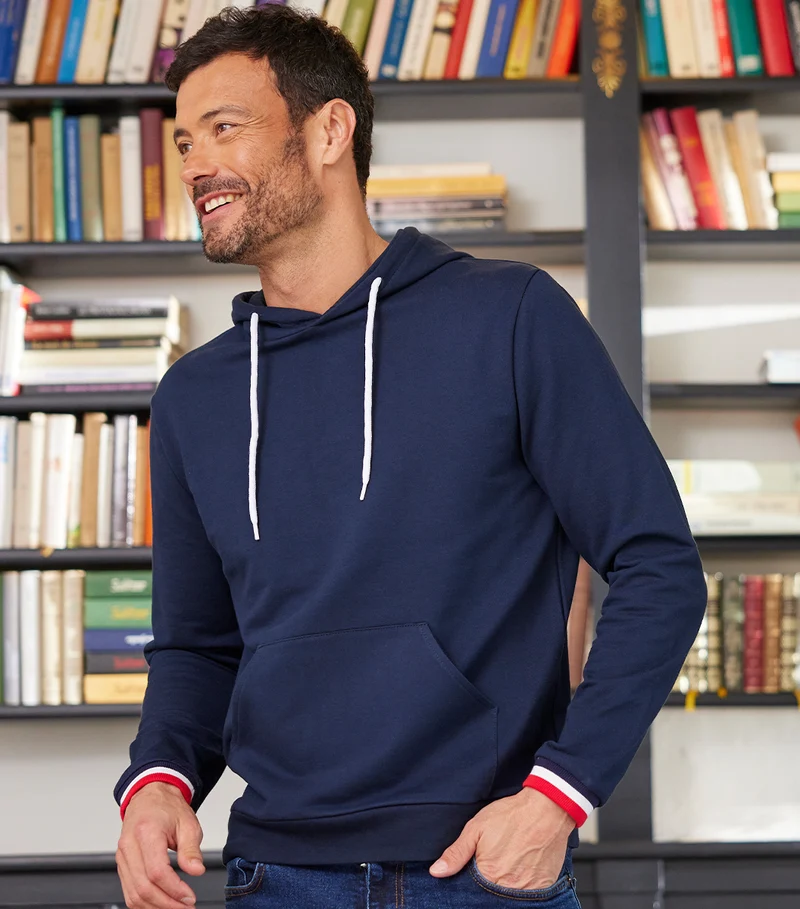 Sweat à capuche Homme Supporter Marine - Intemporel