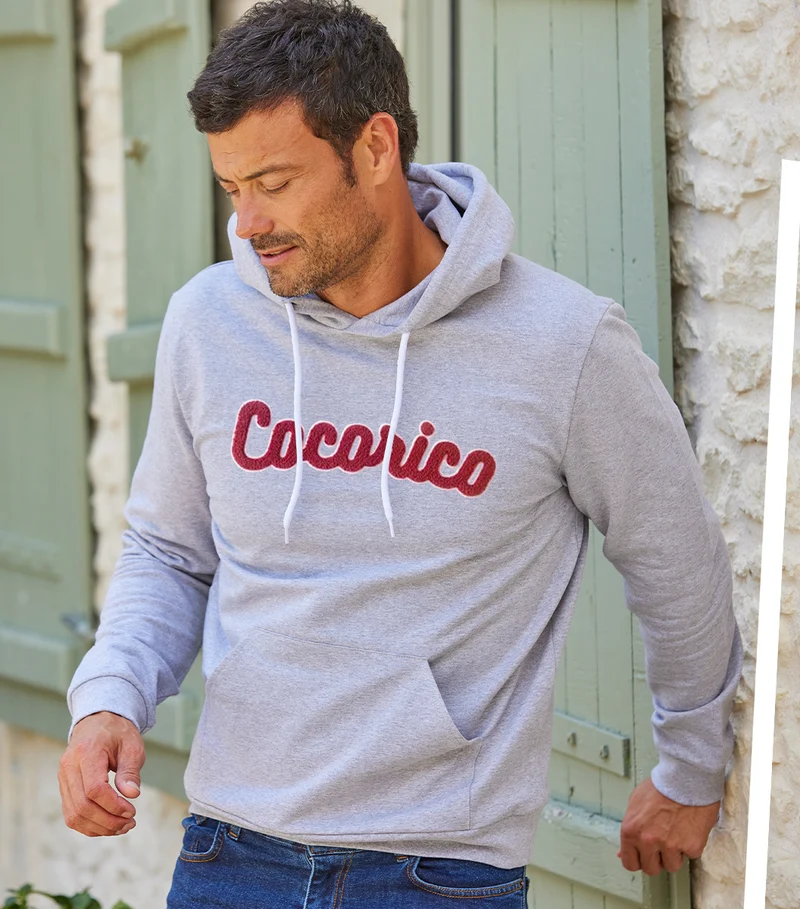 Sweat à capuche Homme Gris - La Bouclette