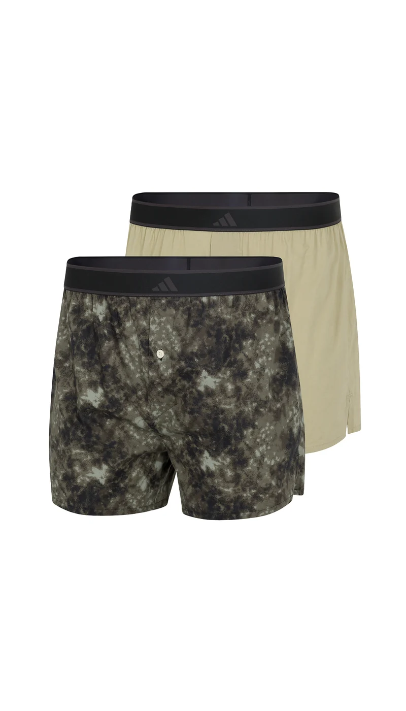 Boxershorts mit Knopfleiste 2er-Pack Oliv/Khaki - ADIDAS