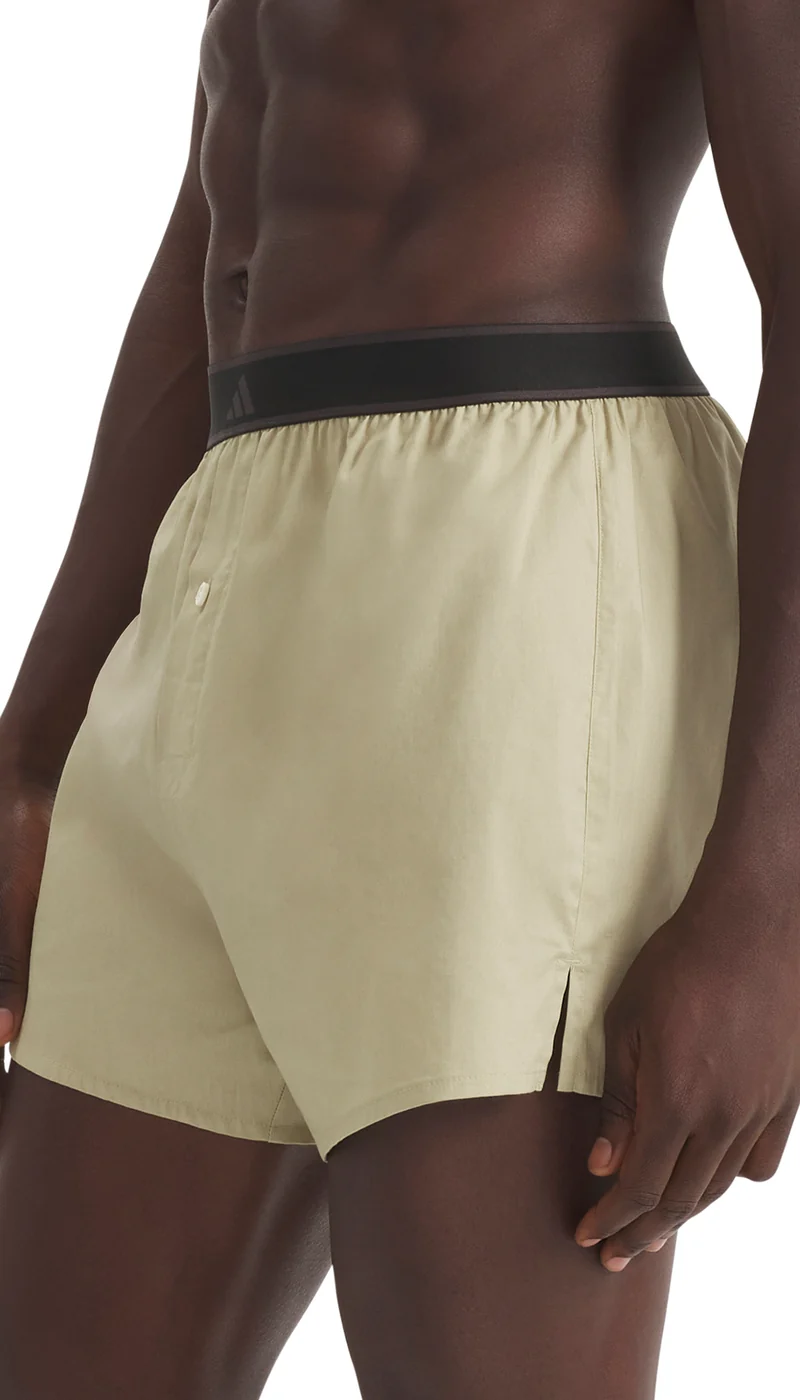 Boxershorts mit Knopfleiste 2er-Pack Oliv/Khaki - ADIDAS