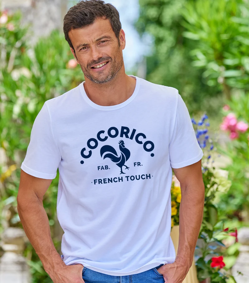 T-shirt Homme Blanc - Coq Français