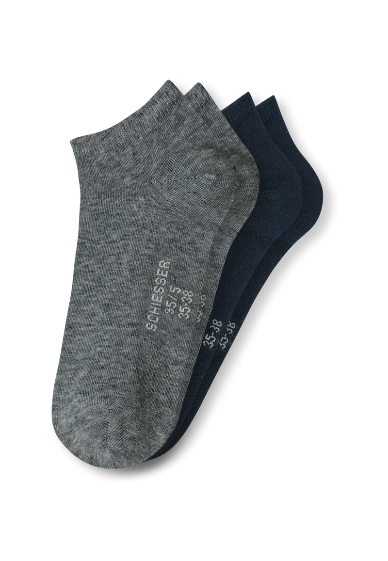 Sneakersocken Damen 2er-Pack Grau/Schwarz - 95/5