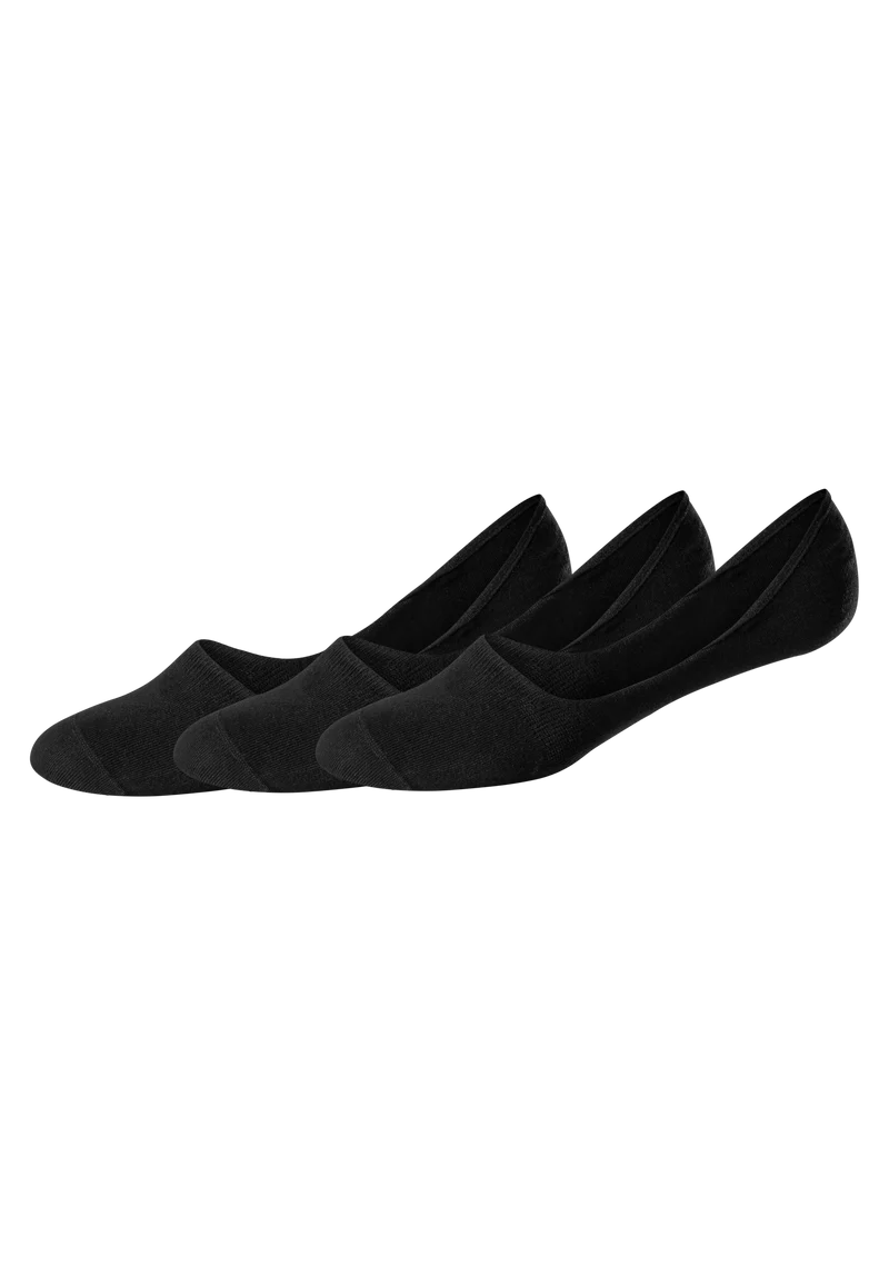 Füßlinge Damen 3er-Pack Schwarz - Long Life Cool
