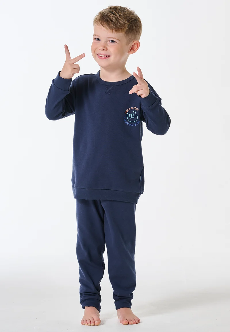 Schlafanzug mit Bündchen Dunkelblau - Kids Nightwear
