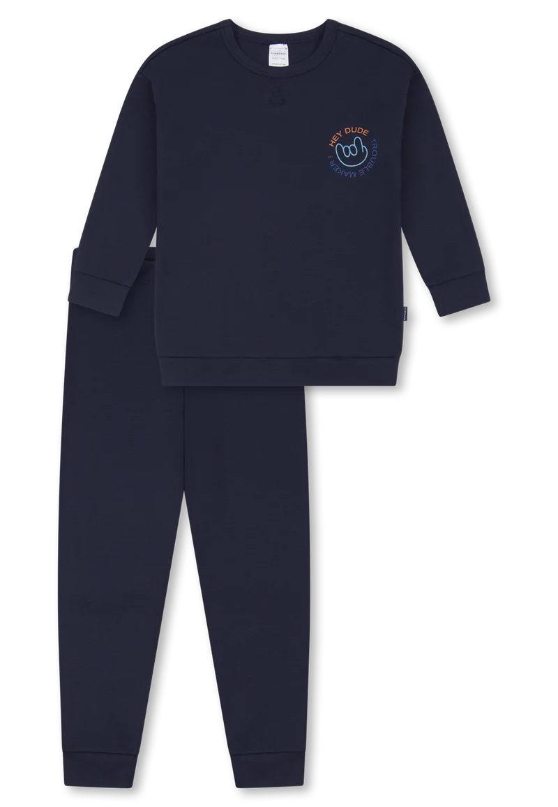 Schlafanzug mit Bündchen Dunkelblau - Kids Nightwear