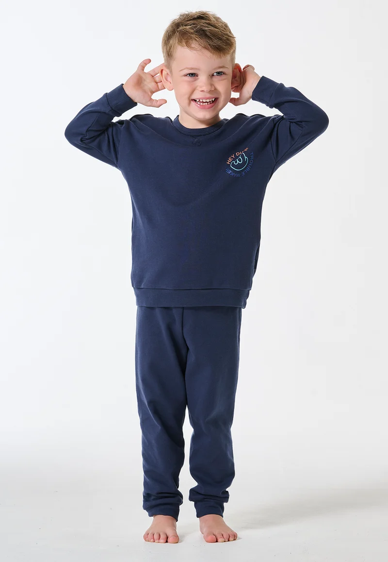 Schlafanzug mit Bündchen Dunkelblau - Kids Nightwear