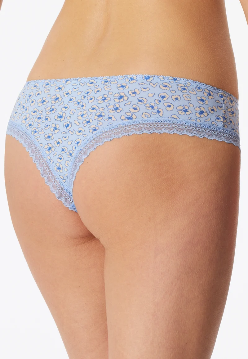 Brazilian Slip mit Spitze 3er-Pack Blau/Schwarz - Modern Multipacks