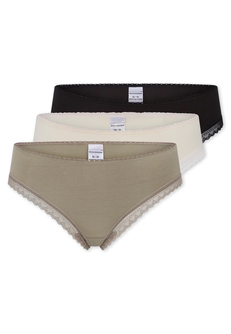 Brazilian Slip mit Spitze 3er-Pack Bunt - Modern Multipacks