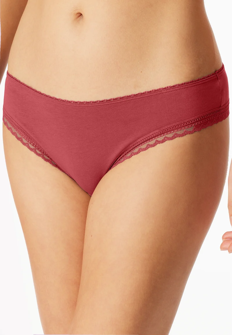 Brazilian Slip mit Spitze 3er-Pack Rot/Schwarz - Modern Multipacks